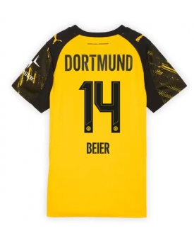 Billige Fotballdrakt Borussia Dortmund Maximilian Beier #14 Replika Hjemmedrakt Dame 2025-26 Kortermet Billige Fotballdrakt Borussia Dortmund Maximilian Beier #14 Replika Hjemmedrakt Dame 2025-26 Kortermet